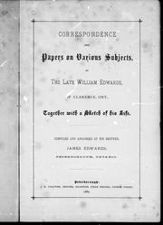 Cover of: Correspondence and papers on various subjects | 