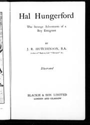 Cover of: Hal Hungerford: the strange adventures of a boy emigrant