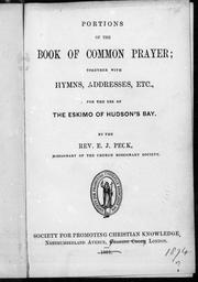 Cover of: Portions of the Book of Common Prayer by by E. J. Peck.