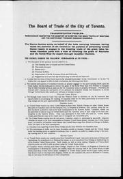 Cover of: Transportation problem: memorandum respecting the question of diverting the grain traffic of Manitoba and the North-West through Canadian channels