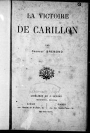 Cover of: La victoire de Carillon