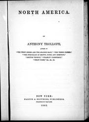 Cover of: North America by by Anthony Trollope.