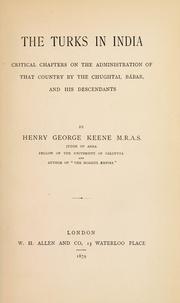 Cover of: The Turks in India by H. G. Keene