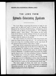Cover of: The Lowe farm hydraulic-colonization syndicate