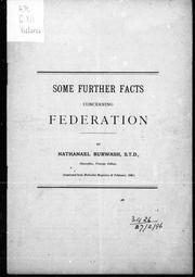 Cover of: Some further facts concerning federation