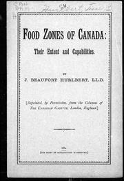 Cover of: Food zones of Canada: their extent and capabilities
