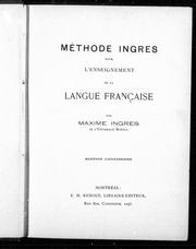 Méthode Ingres pour l'enseignement de la langue française by Maxime Ingres