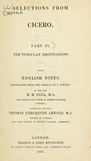 Cover of: Tusculan disputations by Cicero