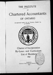 Cover of: Charter of incorporation, by-laws and curriculum, list of members, 1896 | 