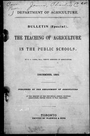 Cover of: The teaching of agriculture in the public schools by by C.C. James.
