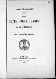 Les fêtes colombiennes à Québec by Institut canadien (Montréal, Québec).