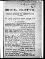 Cover of: Imperial federation! Stirring speeches by representative citizens! by 