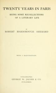 Cover of: Twenty years in Paris by Sherard, Robert Harborough