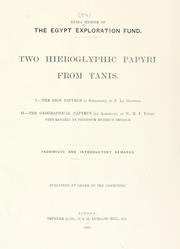 Cover of: Two hieroglyphic papyri from Tanis ... by 
