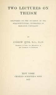Cover of: Two lectures on theism by Seth Pringle-Pattison, A.