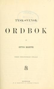 Cover of: Tysk-Svensk ordbok