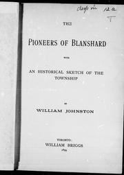 Cover of: The pioneers of Blanshard | 