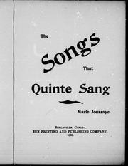 Cover of: The songs that Quinte sang by Marie Joussaye.