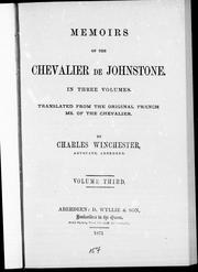 Cover of: Memoirs of the Chevalier de Johnstone by Johnstone chevalier de