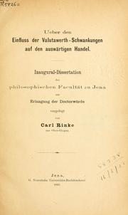 Ueber den Einfluss der Valutawerth-Schwankungen auf den auswärtigen Handel by Carl Rinke