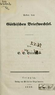 Cover of: Ueber den Göthischen Briefwechsel.
