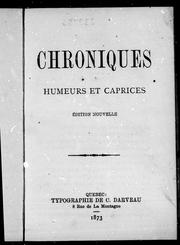 Cover of: Chroniques: humeurs et caprices