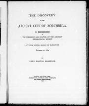 Cover of: The discovery of the ancient city of Norumbega by by Eben Norton Horsfall.