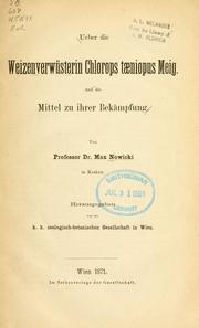 Cover of: Ueber die Weizenverwüsterin Chlorops taeniopus Meig by Nowicki, Maksymilian Sila