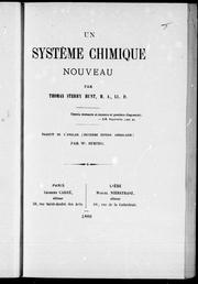Cover of: Un système chimique nouveau by Thomas Sterry Hunt