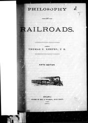 Philosophy of railroads by Keefer, Thomas C.