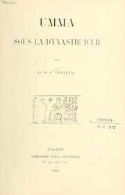 Cover of: Umma, sous la dynastie d'Ur. by Georges Contenau, Georges Contenau