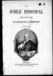 Cover of: Le Jubilé épiscopal de Pie IX au Collège de l'Assomption by 
