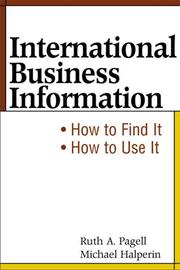Cover of: International business information by Ruth A. Pagell