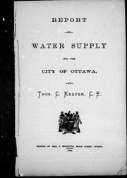 Cover of: Report on water supply for the City of Ottawa