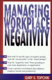 Cover of: Managing Workplace Negativity