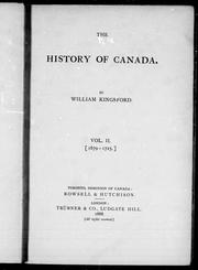 Cover of: The history of Canada by by William Kingsford.