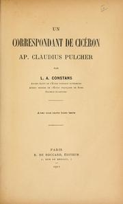 Cover of: correspondant de Cicéron, Ap. Claudius Pulcher.