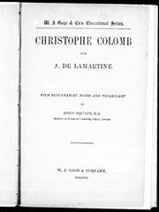 Cover of: Christophe Colomb by Alphonse de Lamartine, Alphonse de Lamartine