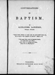 Cover of: Conversations on baptism