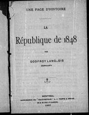 Cover of: La république de 1848