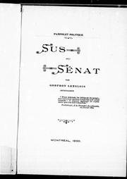 Cover of: Sus au sénat