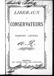 Cover of: Libéraux et conservateurs