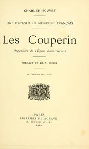 Cover of: Une dynastie de musiciens français: Les Couperin, organistes de l'église Saint-Gervais