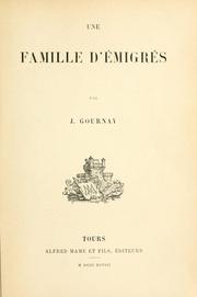 Cover of: famille d'émigrés.