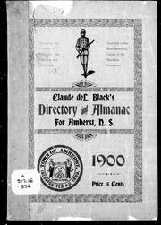 Cover of: Claude deL. Black's directory and almanac for Amhurst, N.S., 1900 by Claude deL Black