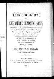 Conférences sur l'encyclique Humanum genus by Louis François Laflèche