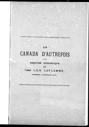Cover of: Le Canada d'autrefois: esquisse géologique