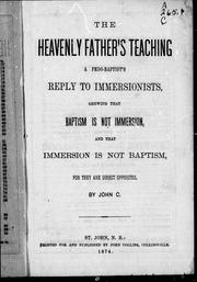 Cover of: The heavenly father's teaching by by John C.