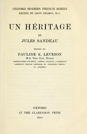 Cover of: héritage.: Edited by Pauline K. Leveson.