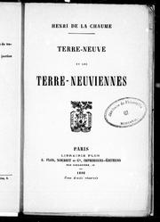 Cover of: Terre-Neuve et les Terres-Neuviennes